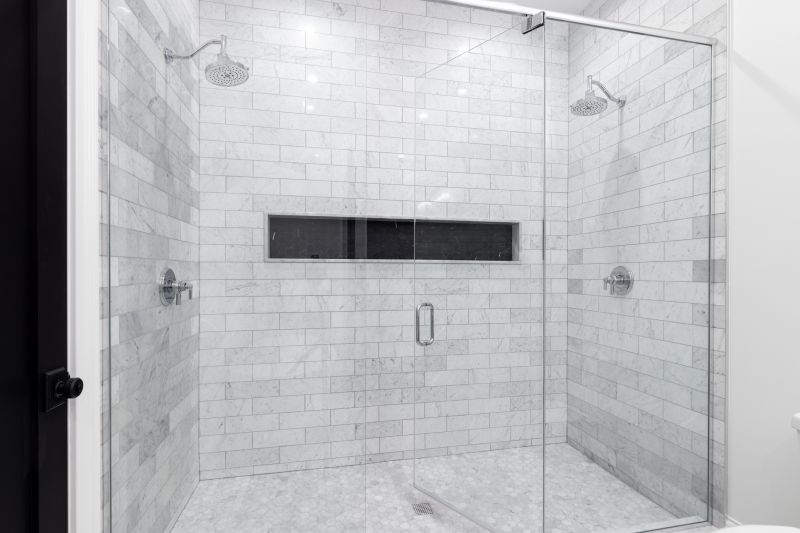 Contemporary Shower with Glass Walls